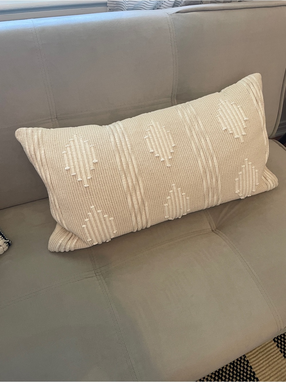 Set of 3 Decorative Throw Pillows - Black & Cream